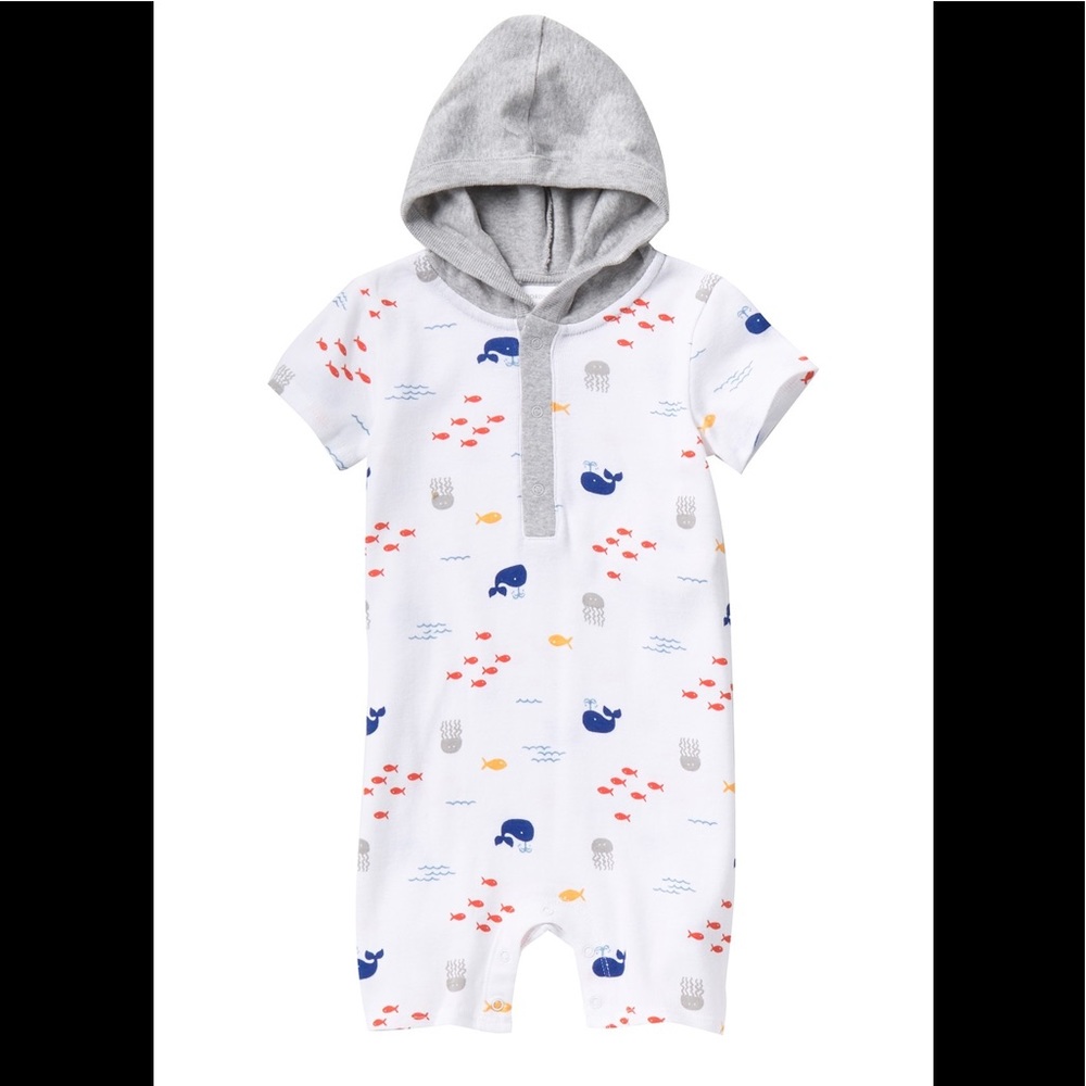 Nordstrom Baby Hoodie Short Coverall (Baby Boys)